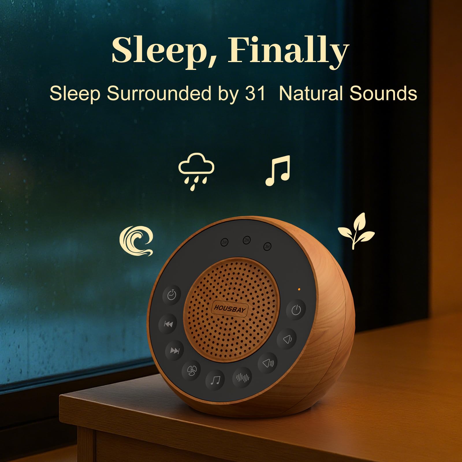 Amazon.co.jp: Housbay ホワイトノイズマシン 31種類の心地よい